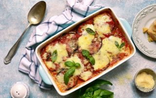 PARMIGIANA DI MELANZANE CON MOZZARELLA STG