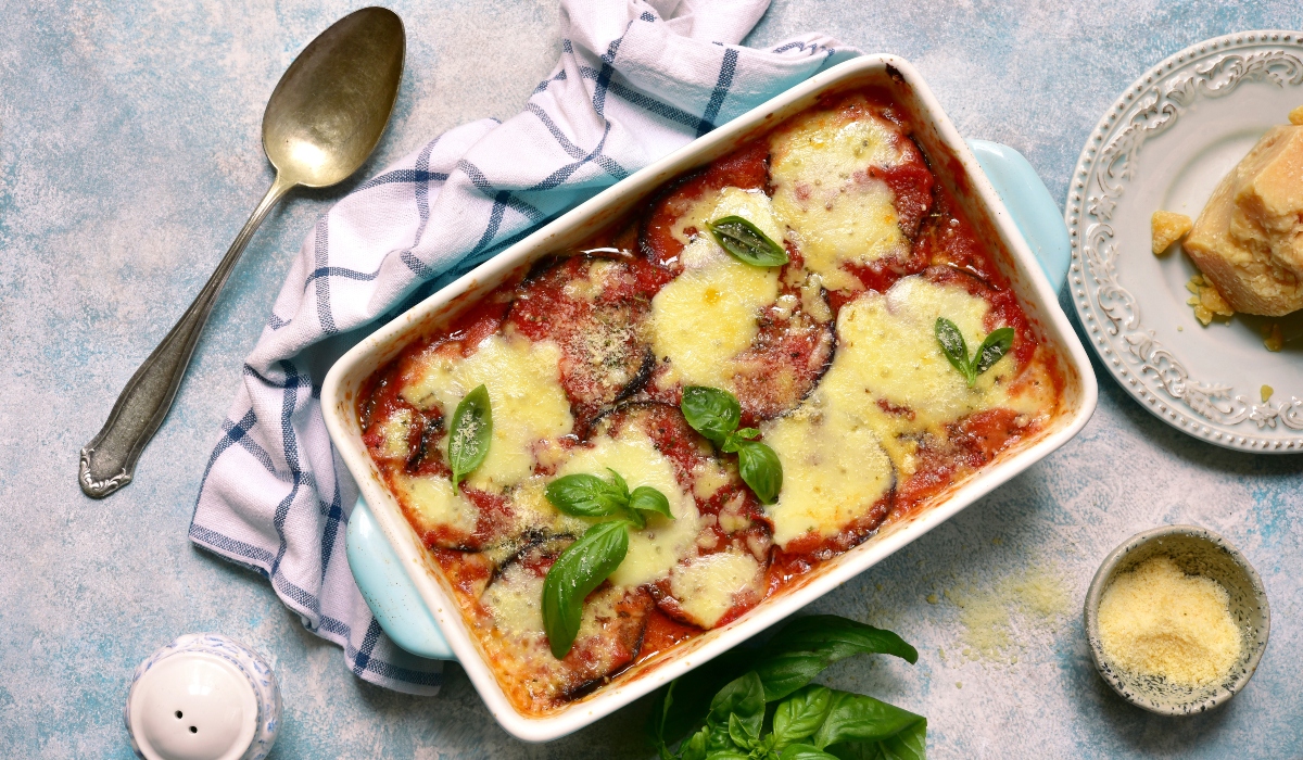 PARMIGIANA DI MELANZANE CON MOZZARELLA STG