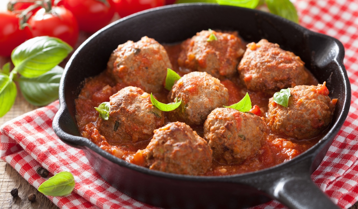 POLPETTE AL SUGO CON OLIO EXTRAVERGINE D’OLIVA DOP TERRE DI SIENA